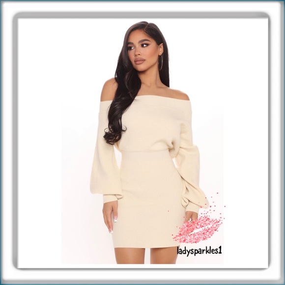 Fashion Nova Dresses & Skirts - Fashion Nova | Elated Off The Shoulder Mini Dress - Cream, Lg